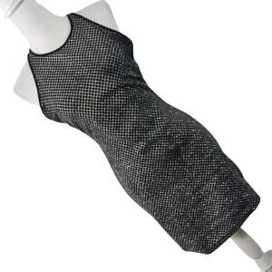 NWOT! B. SMART! SEXY MINI! BLACK & METALLIC SILVER ULTRA STRETCH DRESS! SZ S